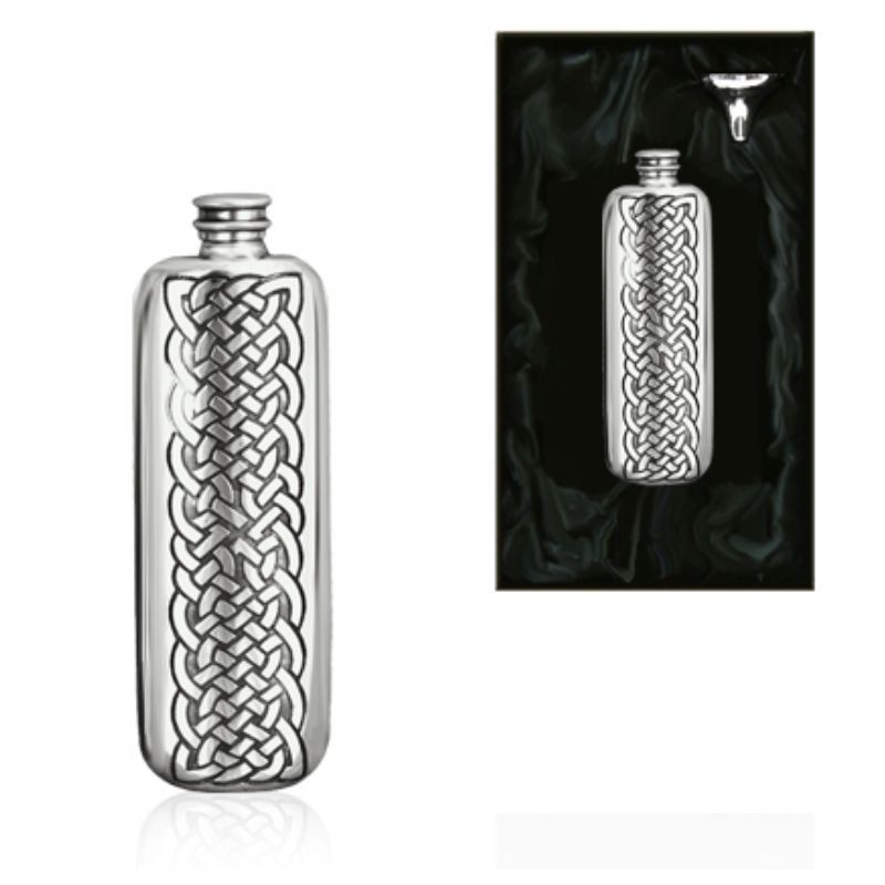 3oz Celtic Oblong Pewter Hip Flask