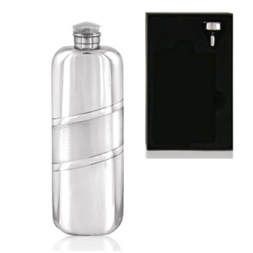 3oz Oblong Piper Pewter Hip Flask Perfume Sample