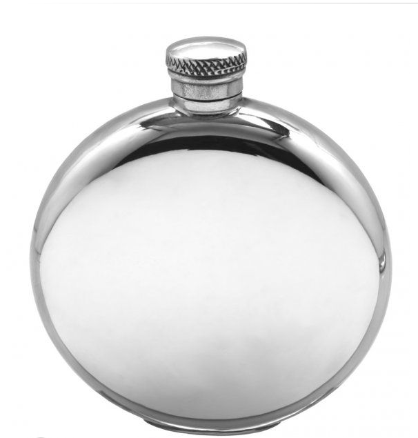 4.5oz Round English Pewter Hip Flask