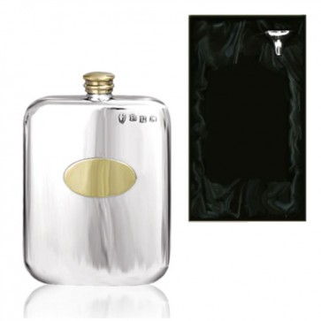 4oz Brass Oval English Pewter Hip Flask Perfume Sample