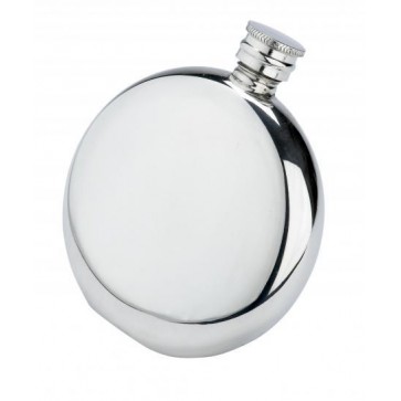 4oz Round English Pewter Hip Flask Perfume Sample