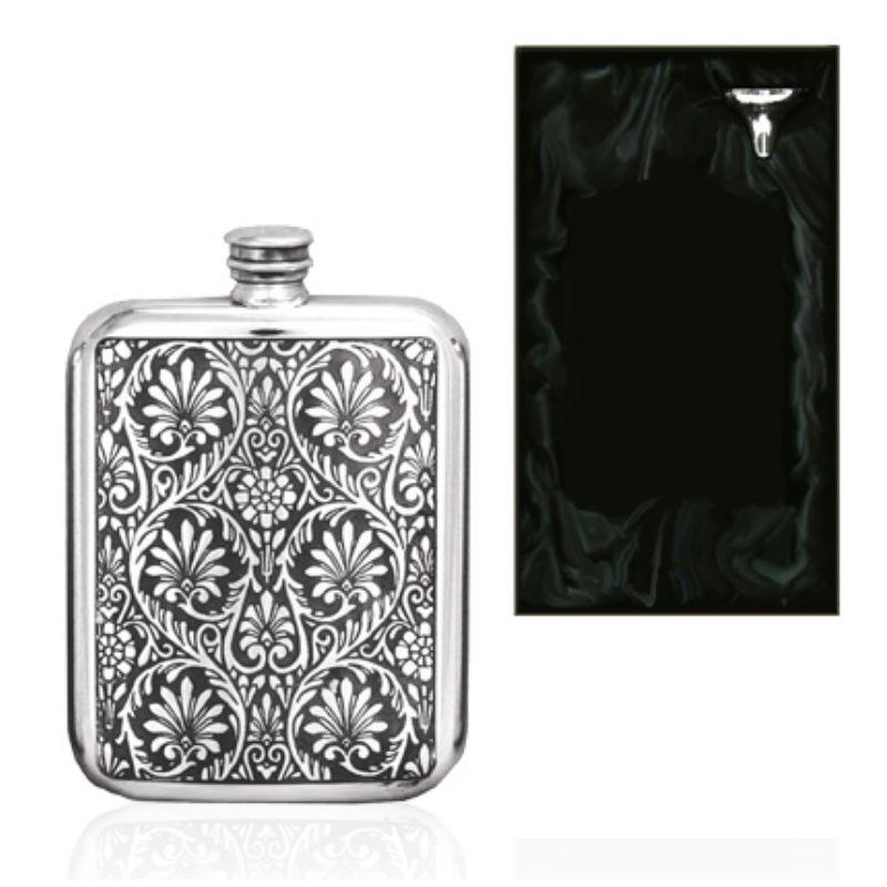 6oz Indian Purse English Pewter Hip Flask