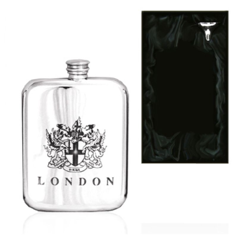 6oz London English Pewter Hip Flask