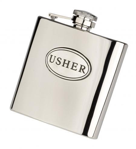6oz 'Usher' Stainless Steel Hip Flask