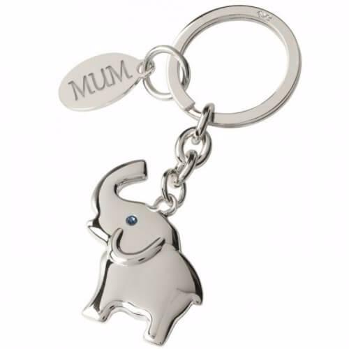 Beautiful Elephant Silver Plated Keyring