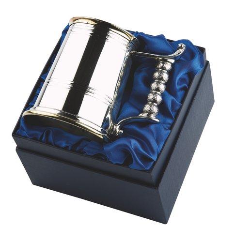 Brass Rim English Pewter Tankard in Gift Box