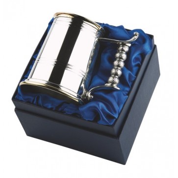 Brass Rim English Pewter Tankard in Gift Box Perfume Sample