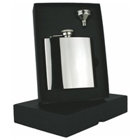 Engraved Stainless Steel High Finish Hip Flask Captive Lid 6oz Personalised Free Gift Box