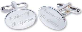 Father Of The Groom Wedding Silver Plated Oval Cufflinks High Quality