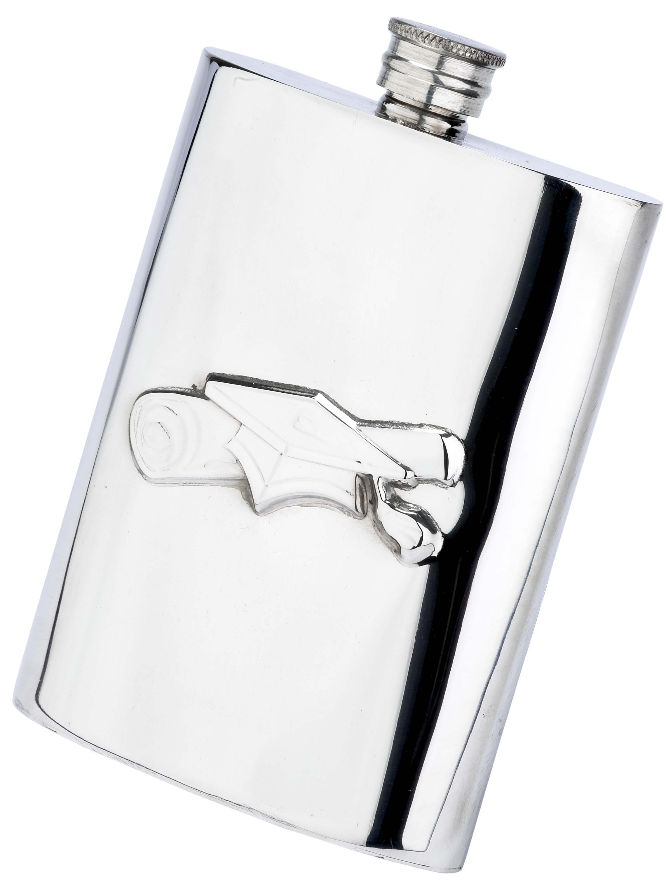 Graduation 6oz English Pewter Hip Flask