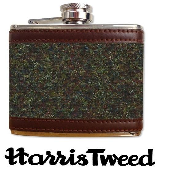 Harris Tweed Stainless Steel Hipflask 4oz