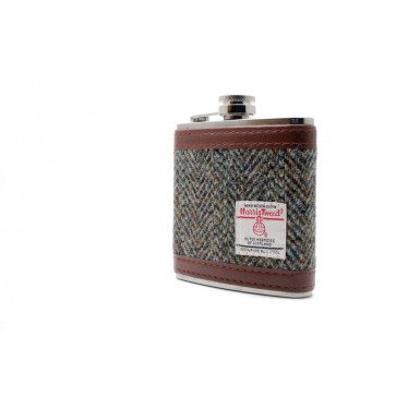 Harris Tweed Stainless Steel Hipflask  grey Perfume Sample