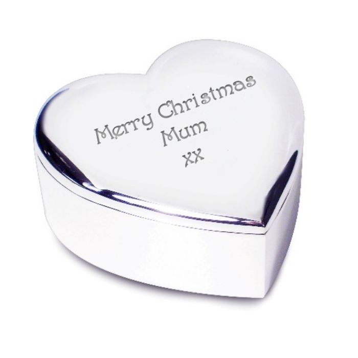 Heart Shaped Trinket Box -  Silver Plated