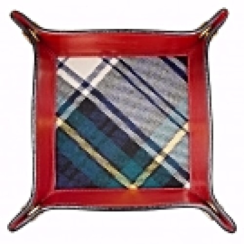 Leather Tartan Valet Tray