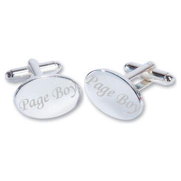 Page Boy Wedding Silver Plated Oval Cufflinks High Quality Perfume Sample