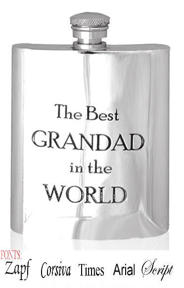 Personalised 6oz Grandad Hip Flask With Captive Lid Engraved Free