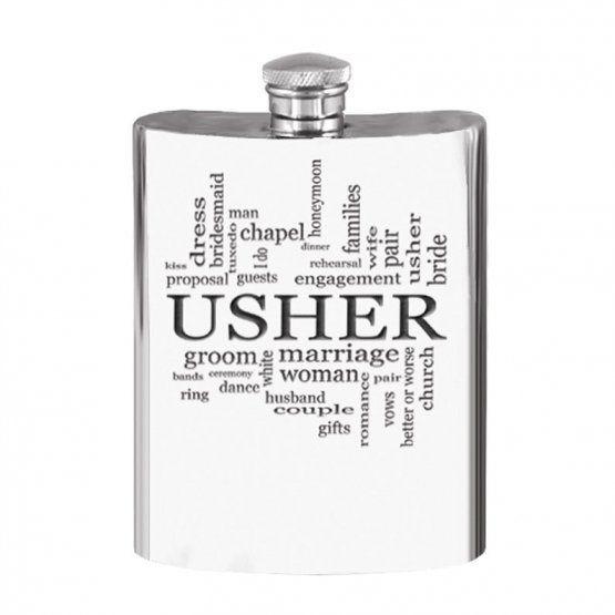 Personalised 6oz Wedding Usher Hip Flask With Engraving Free