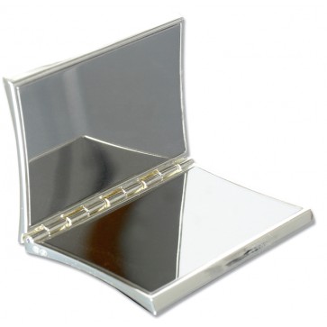 Personalised Concave Silver Plated Handbag Mirror Perfume Sample