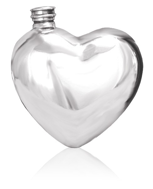 Personalised Heart  6oz English Pewter Hip Flask