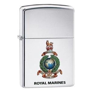 Personalised Royal Marines high polish chrome Genuine Zippo Lighter