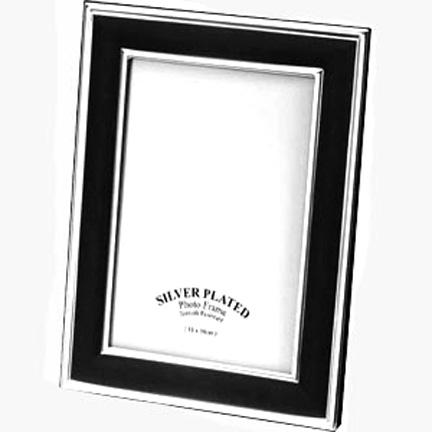 Personalised Silver Plated & Black  Photo / Picture Frame