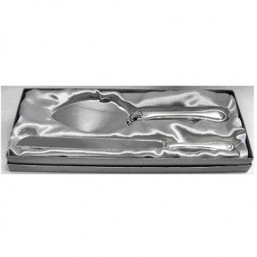 Personalised Wedding Cake Knife & Server Set Silver Plated Perfume Sample