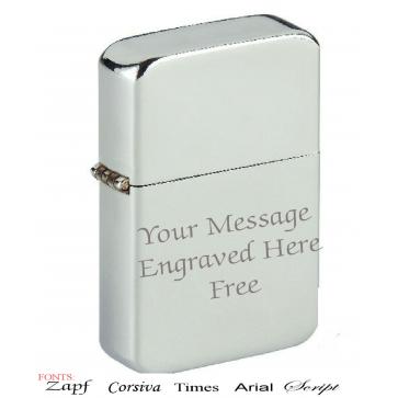 Personalised Wind Proof Storm Petrol Lighter Engraved Free Perfume Sample