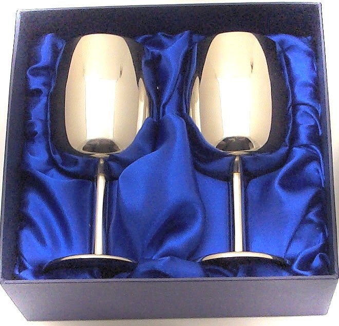 Personalised Wine Goblets High Polished Chrome Finish