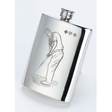 Pewter Hip Flask 6oz Golf Perfume Sample