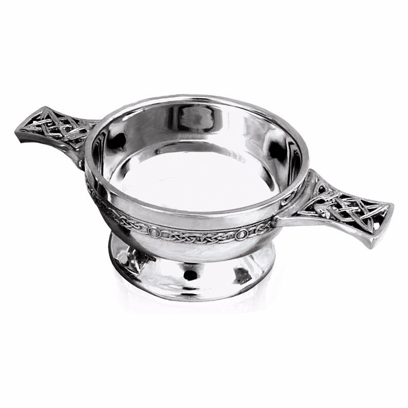 Pewter Quaich Celtic Knot - 2.5" to 8.5" Sizes