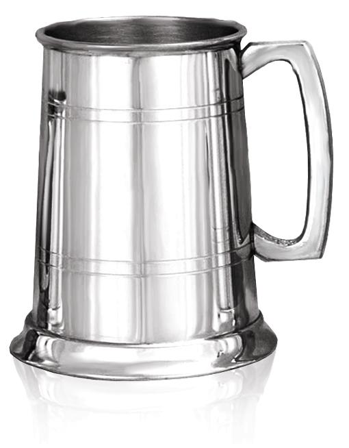 Pewter Tankard 2 Line Plain