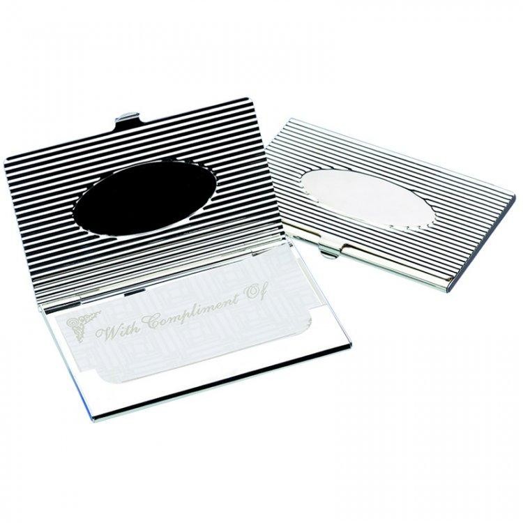 Silver 'Oval' Business Card Holder