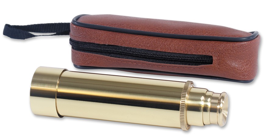 Solid Brass Telescope & Case