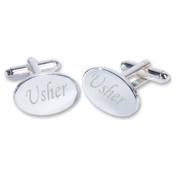 Usher Wedding Silver Plated Oval Cufflinks High Quality Perfume Sample