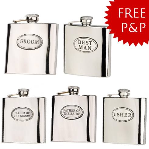 Wedding Package 4: Hip Flask Set- Father of the Bride/Groom, Usher, Groom, Best Man