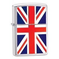 Zippo Personalised Union Jack, High Polish Chrome Genuine Zippo Lighter